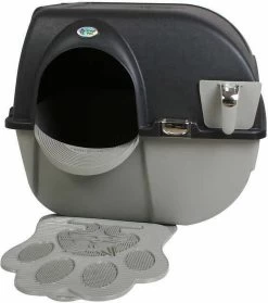 Merkloos Omega Paw Zelfreinigende Kattenbak Large Deluxe Zwart + Mat
