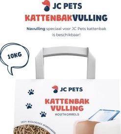 JC Pets Premium Kattenbak Systeem - Inclusief 2.5KG / 4L Kattenbakvulling - Zelfreinigend -Dierenwinkel 1087x1200