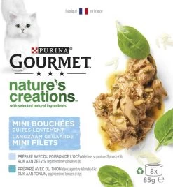 Gourmet Nature's Creations - Kattenvoer Natvoer - Zeevis - 48 X 85 Gr -Dierenwinkel 1104x1200