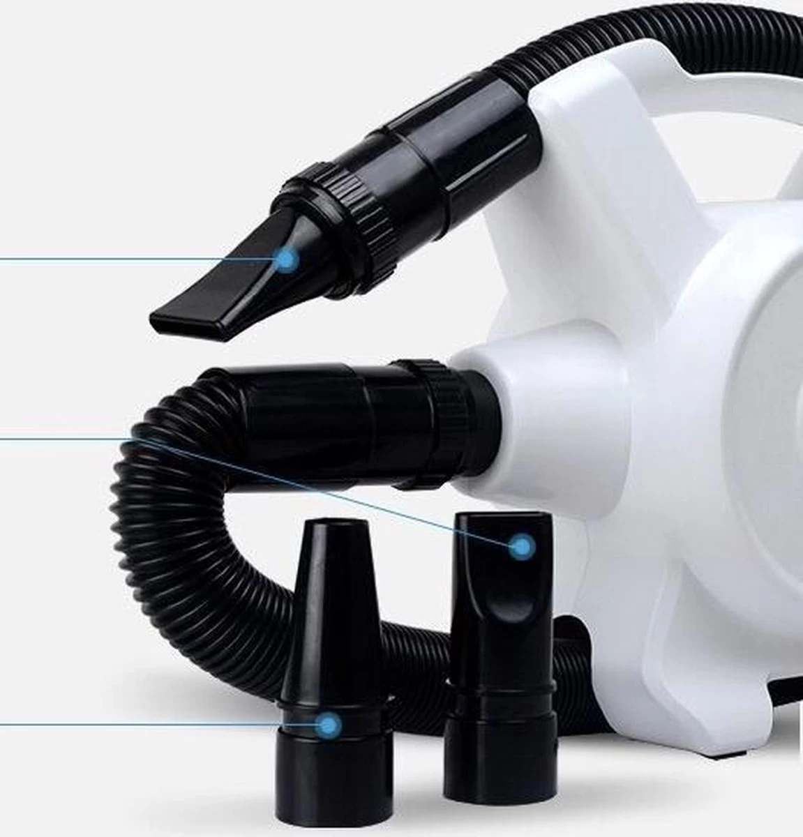 Hondenfohn - Waterblazer Met Draaiknop - 2400W Vermogen Met Warme En Koude Stand - Wit 7 Hondenfohn - Waterblazer Met Draaiknop - 2400W Vermogen Met Warme En Koude Stand - Wit - Afbeelding 5