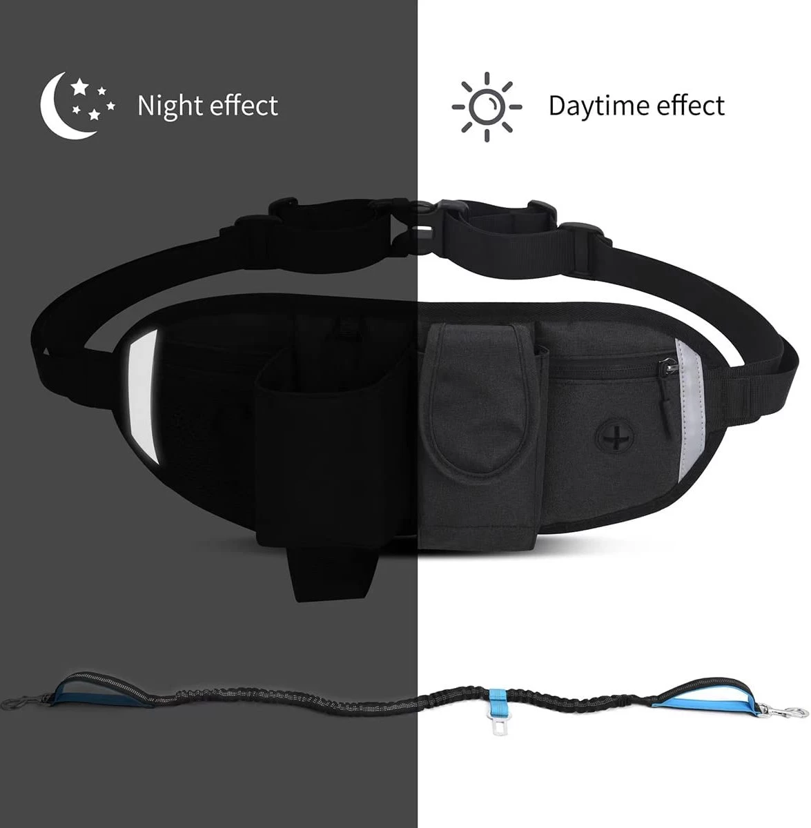 BOTC Looplijn Hond Met Heupriem Voor Hardlopen - Met Drinkbak Hond - Hondenriem - 1 Roll Poep Zakjes - Zwart 9 BOTC Looplijn Hond Met Heupriem Voor Hardlopen - Met Drinkbak Hond - Hondenriem - 1 Roll Poep Zakjes - Zwart - Afbeelding 7