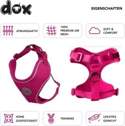 DDOXX Hondenharnas, Reflecterend, Verstelbaar, Breakaway | Borstharnas Voor Klein, Middelgroot | Hondenharnas Hond Kat Puppy Auto | Kattenharnas Puppy Harnas | Roze Roze, S -Dierenwinkel 1190x1200 2