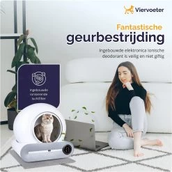 Viervoeter™ Kattenbak Zelfreinigend – Automatische Kattenbak – Zelfreinigende Kattenbak – Anti-geur – 53x58x55cm – Bedienen Via App – 65 Liter -Dierenwinkel 1198x1200 13