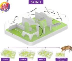 Cas & Lux Modulaire Puzzel Voederbak Voor Katten - Anti Schrokbak Kat - Inclusief 3 Verschillende Standen - Stijlvol Design - Voerpuzzel Kat - Slowfeeder - Kattenspeeltjes - Puzzel Kat - Anti Schrok