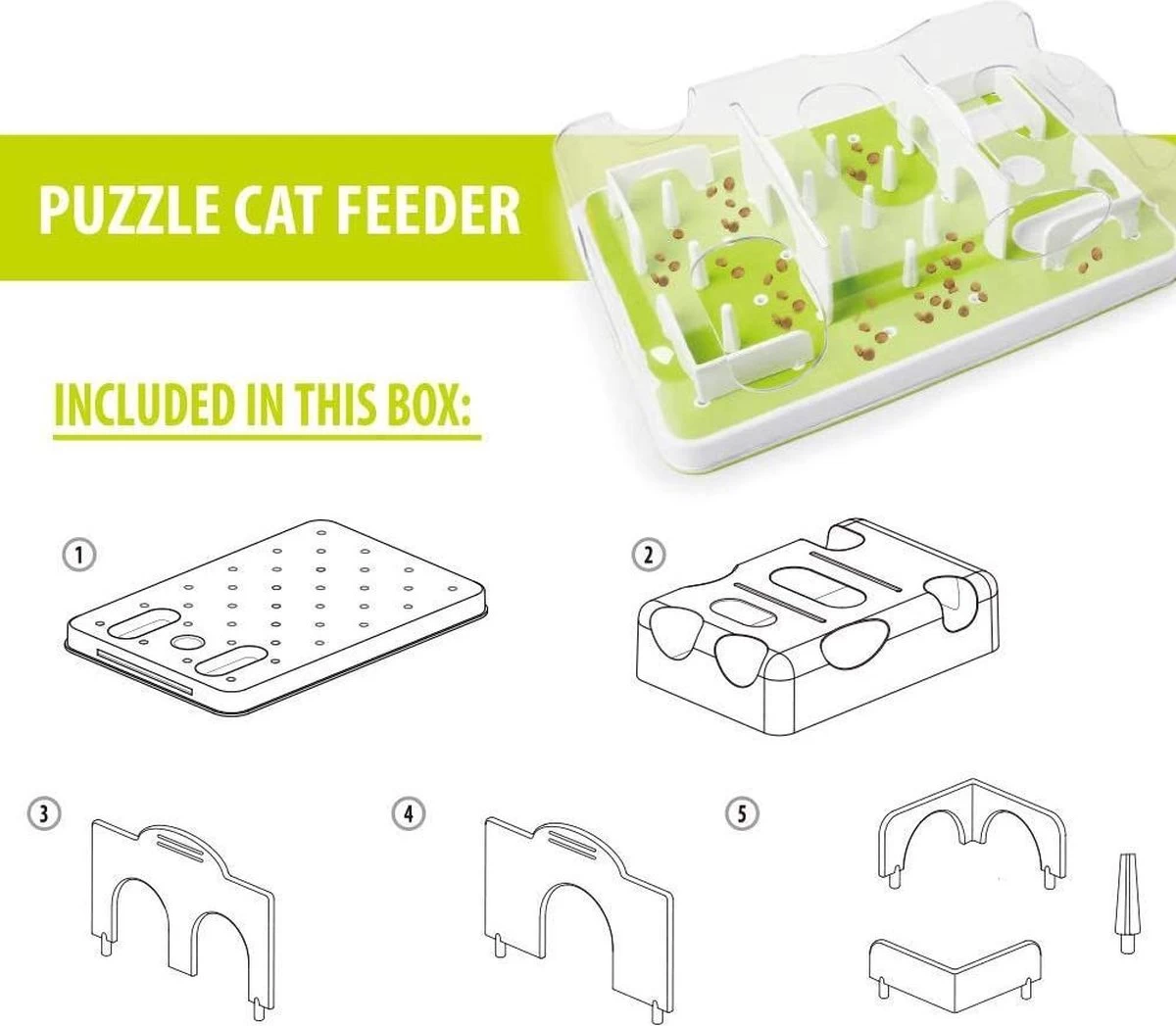 Cas & Lux Modulaire Puzzel Voederbak Voor Katten - Anti Schrokbak Kat - Inclusief 3 Verschillende Standen - Stijlvol Design - Voerpuzzel Kat - Slowfeeder - Kattenspeeltjes - Puzzel Kat - Anti Schrok 7 Cas & Lux Modulaire Puzzel Voederbak Voor Katten - Anti Schrokbak Kat - Inclusief 3 Verschillende Standen - Stijlvol Design - Voerpuzzel Kat - Slowfeeder - Kattenspeeltjes - Puzzel Kat - Anti Schrok - Afbeelding 5