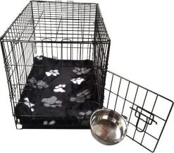 Benchkussen Teddy Zwart Voetprint - Maat 4 - 90x60 CM