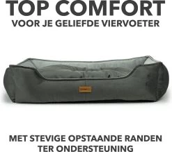 Primeplus Grote Hondenmand XL - Grijs - 100x80x20 CM - Orthopedische Hondenmanden - Hondenkussen -Dierenwinkel 1200x1062