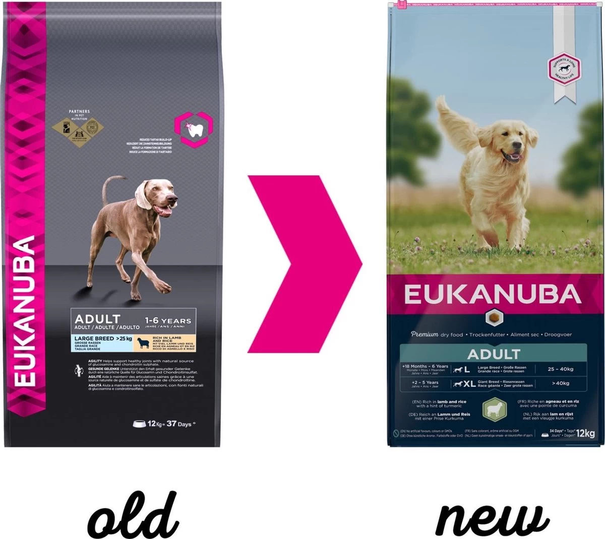 Eukanuba Dog Adult Large Breed Lam/Rice - 12 KG 5 Eukanuba Dog Adult Large Breed Lam/Rice - 12 KG - Afbeelding 3