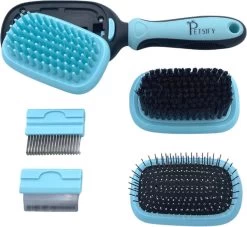 Petsify - Dierenborstel - Professionele 5 In 1 Hondenborstel - Voor Hond En Kat - Tweezijdig - Hondenkam - Kattenborstel - Kattenkam
