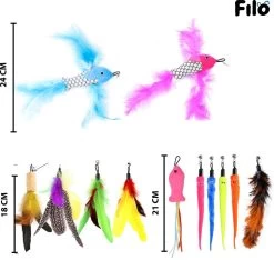 Filo Kattenhengel Set + 12 Kattenspeeltjes – Speelhengels Interactief Kattenspeelgoed – Hengel Kattenspeeltje Kittens - Speelgoed Speelhengel Vis Kat En Kitten -Dierenwinkel 1200x1137 6
