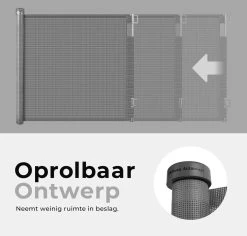 Château Animaux® - Tot 180cm Breed Traphekje Oprolbaar Hond - Stijlvolle Oplossing - Dieren Hek - Honden Hek -Dierenwinkel 1200x1145 2