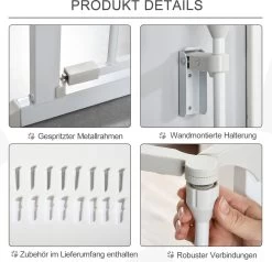 PawHut Afschermhek Voor Honden Veiligheidshek Hondenhek 3 Elementen Kunststof Wit D06-100V01 -Dierenwinkel 1200x1156 3