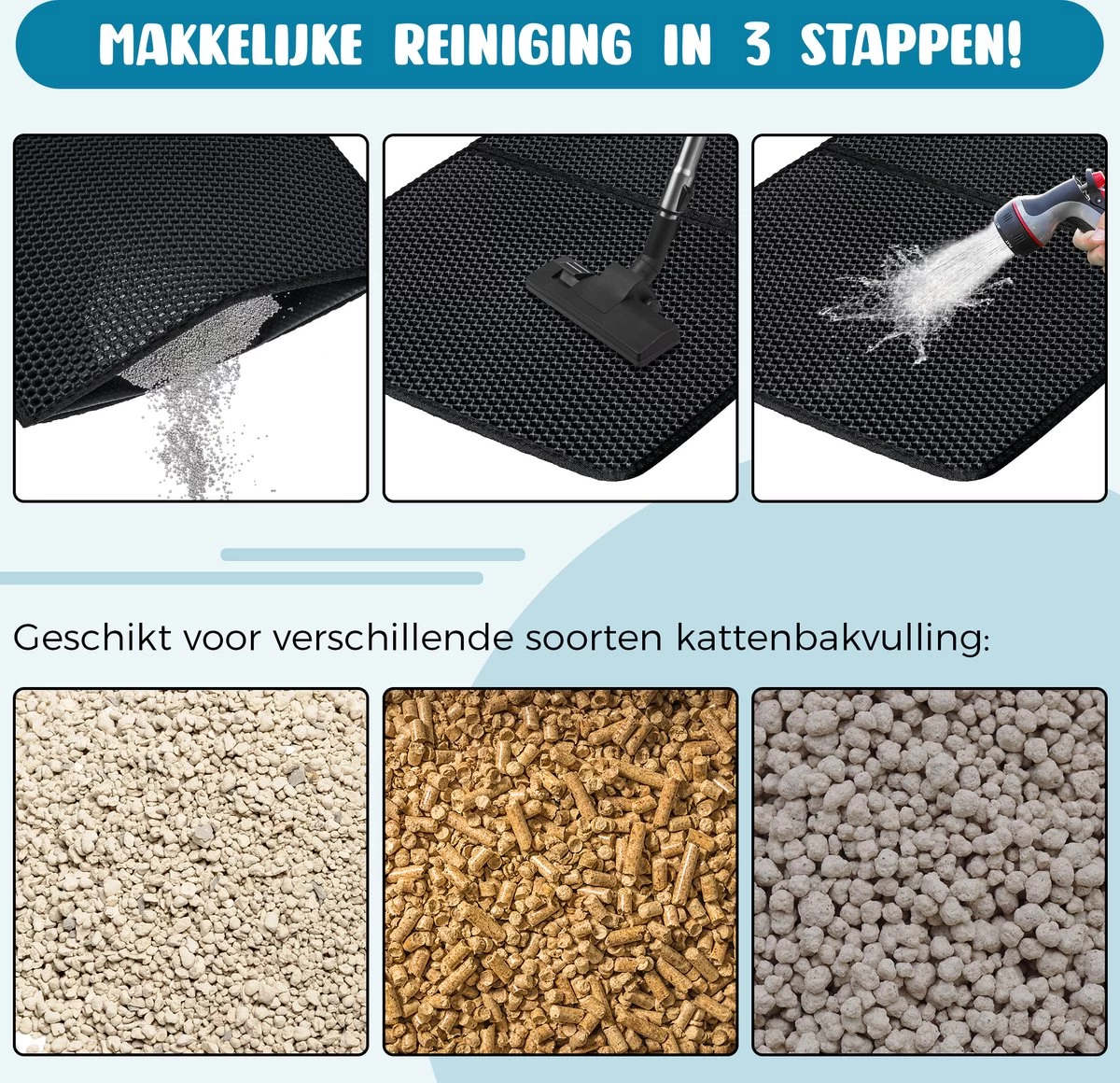 Merkloos Tastelio XXL Kattenbakmat 75x55cm - Groot Kattenbak Mat Met Innovatieve Honingraatstructuur - Dubbele Waterdichte Laag - Katten Bak Mat Met Eenvoudige Reiniging Grit Opvanger 5 Merkloos Tastelio XXL Kattenbakmat 75x55cm - Groot Kattenbak Mat Met Innovatieve Honingraatstructuur - Dubbele Waterdichte Laag - Katten Bak Mat Met Eenvoudige Reiniging Grit Opvanger - Afbeelding 3