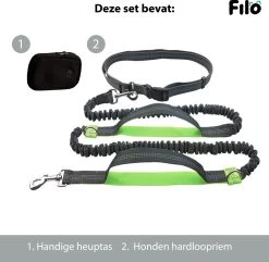 Filo Elastische Hondenriem Middel - Hardlopen En Wandelen - Hardloopriem Hond Handsfree Met Heuptasje - Looplijn Met Heupriem - Canicross Gordel Honden - Riemen - Heupgordel - Leiband -Dierenwinkel 1200x1170