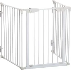 PawHut Afschermhek Voor Honden Veiligheidshek Hondenhek 3 Elementen Kunststof Wit D06-100V01 -Dierenwinkel 1200x1187