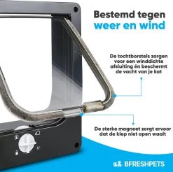 BFreshPets Kattenluik + Massageborstel - Met Tunnel - 4 Vergrendelingsstanden - Weersbestendig - Maat L - Zwart - 27 X 24 Cm 15 BFreshPets Kattenluik + Massageborstel - Met Tunnel - 4 Vergrendelingsstanden - Weersbestendig - Maat L - Zwart - 27 X 24 Cm -Dierenwinkel 1200x1193 1