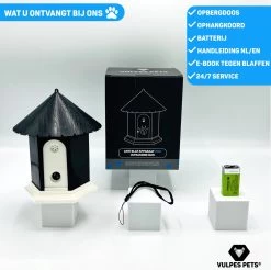 Vulpes Pets® Anti Blaf Apparaat Pro - Anti Blafband Voor Alle Honden - Luxe Hondentrainer - Diervriendelijk & Zonder Schok - Inclusief 9V Batterij - Waterbestendig - Ophangbaar - Instelbare Ultrasone Niveauregeling - 4 Standen 24 Vulpes Pets® Anti Blaf Apparaat Pro - Anti Blafband Voor Alle Honden - Luxe Hondentrainer - Diervriendelijk & Zonder Schok - Inclusief 9V Batterij - Waterbestendig - Ophangbaar - Instelbare Ultrasone Niveauregeling - 4 Standen -Dierenwinkel 1200x1193