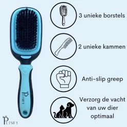 Petsify - Dierenborstel - Professionele 5 In 1 Hondenborstel - Voor Hond En Kat - Tweezijdig - Hondenkam - Kattenborstel - Kattenkam -Dierenwinkel 1200x1200 12