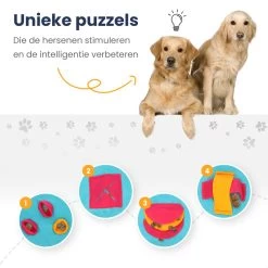 Snuffelmat 70x70cm Inclusief Rubberen Massage Bal & E-book - Speelmat Hond - Denkspel Hond - Puppy Speelgoed - Anti Schrok Mat - Honden Snoepjes - Cadeau Tip -Dierenwinkel 1200x1200 16