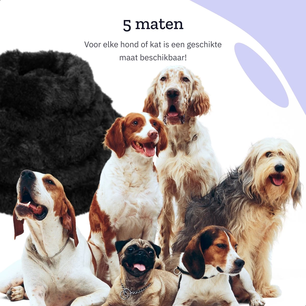All 4 Pets Supply® Hondenmand Donut - Maat XL - Geschikt Voor Honden Tot 100 Cm - Hondenkussen - Zwart 11 All 4 Pets Supply® Hondenmand Donut - Maat XL - Geschikt Voor Honden Tot 100 Cm - Hondenkussen - Zwart - Afbeelding 9