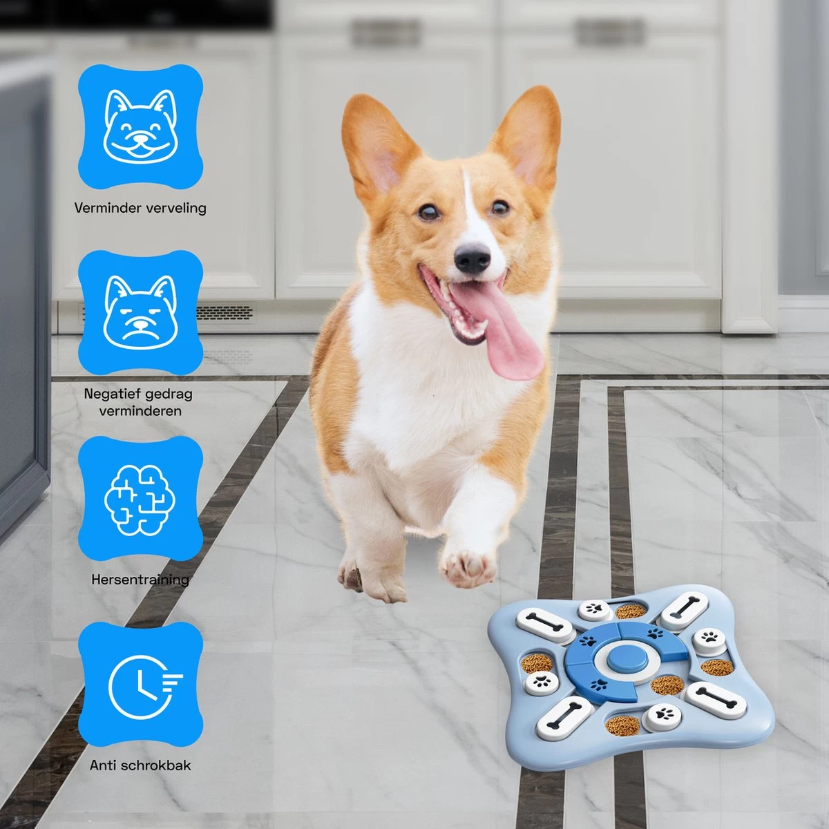 Honden Speelgoed Intelligentie – Hondenpuzzel - Interactieve Training – Voorkomt Verveling – 16 Vakjes – 11 Verplaatsbare Schuifjes - Denkspelletjes Voor Honden - Anti Schrokbak Hond – LumifyMe 8 Honden Speelgoed Intelligentie – Hondenpuzzel - Interactieve Training – Voorkomt Verveling – 16 Vakjes – 11 Verplaatsbare Schuifjes - Denkspelletjes Voor Honden - Anti Schrokbak Hond – LumifyMe - Afbeelding 6