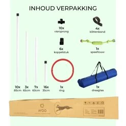 AYOO Agility Voor De Hond - Honden Training - Honden Behendigheid Set - Hondenparcours - Training Huisdieren - Honden Agility Set - Slalom - Horde - Draagzak - Agility Set - Oranje - Wit - GRATIS Speeltouw -Dierenwinkel 1200x1200 250