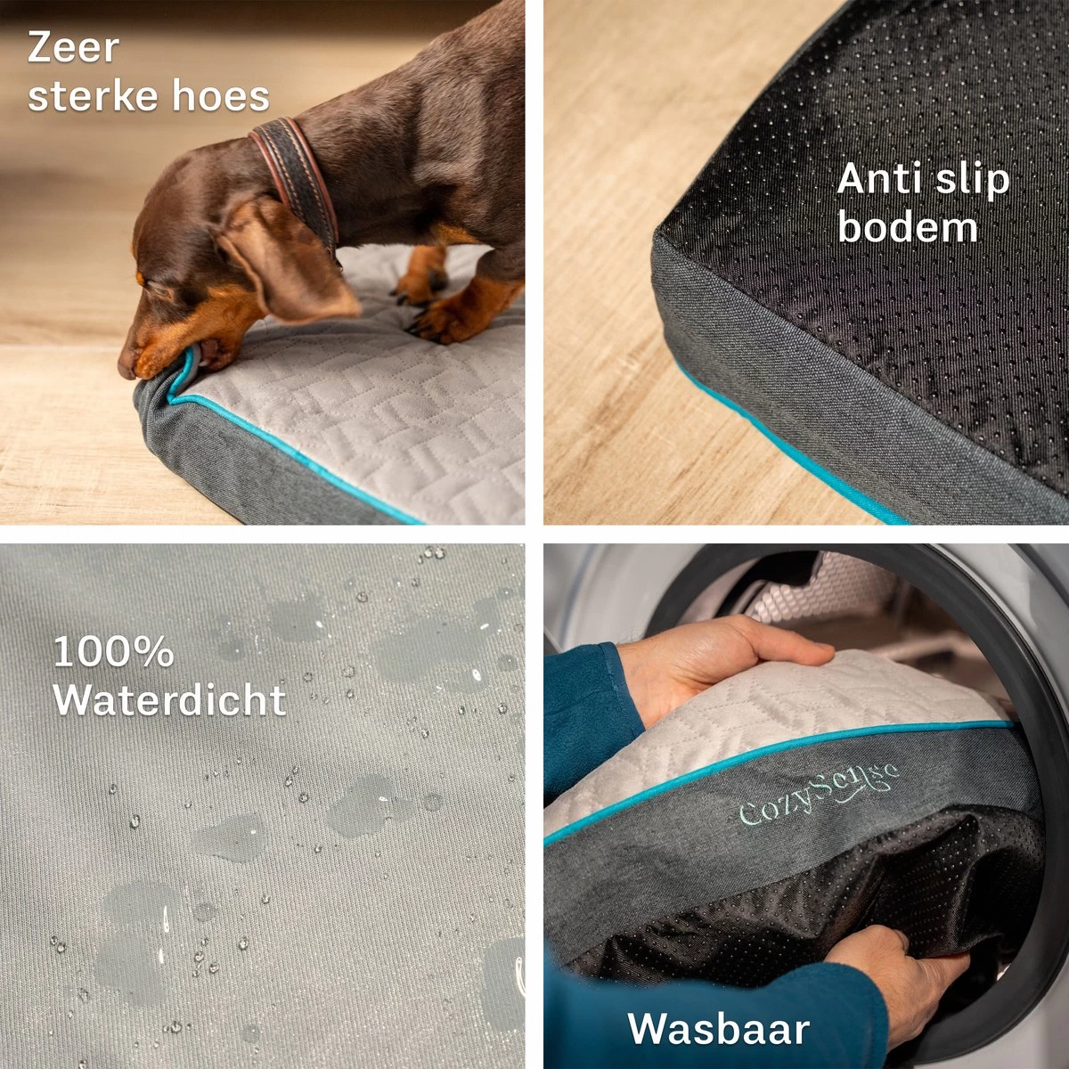 CozySense® - Orthopedisch Hondenkussen - Hondenkussen 100 X 70 Cm - Geschikt Als Benchkussen & Hondenbed - Hondenkussen Bank - Traagschuim - Waterdicht - Wasbare Hoes - Maat XL 9 CozySense® - Orthopedisch Hondenkussen - Hondenkussen 100 X 70 Cm - Geschikt Als Benchkussen & Hondenbed - Hondenkussen Bank - Traagschuim - Waterdicht - Wasbare Hoes - Maat XL - Afbeelding 7