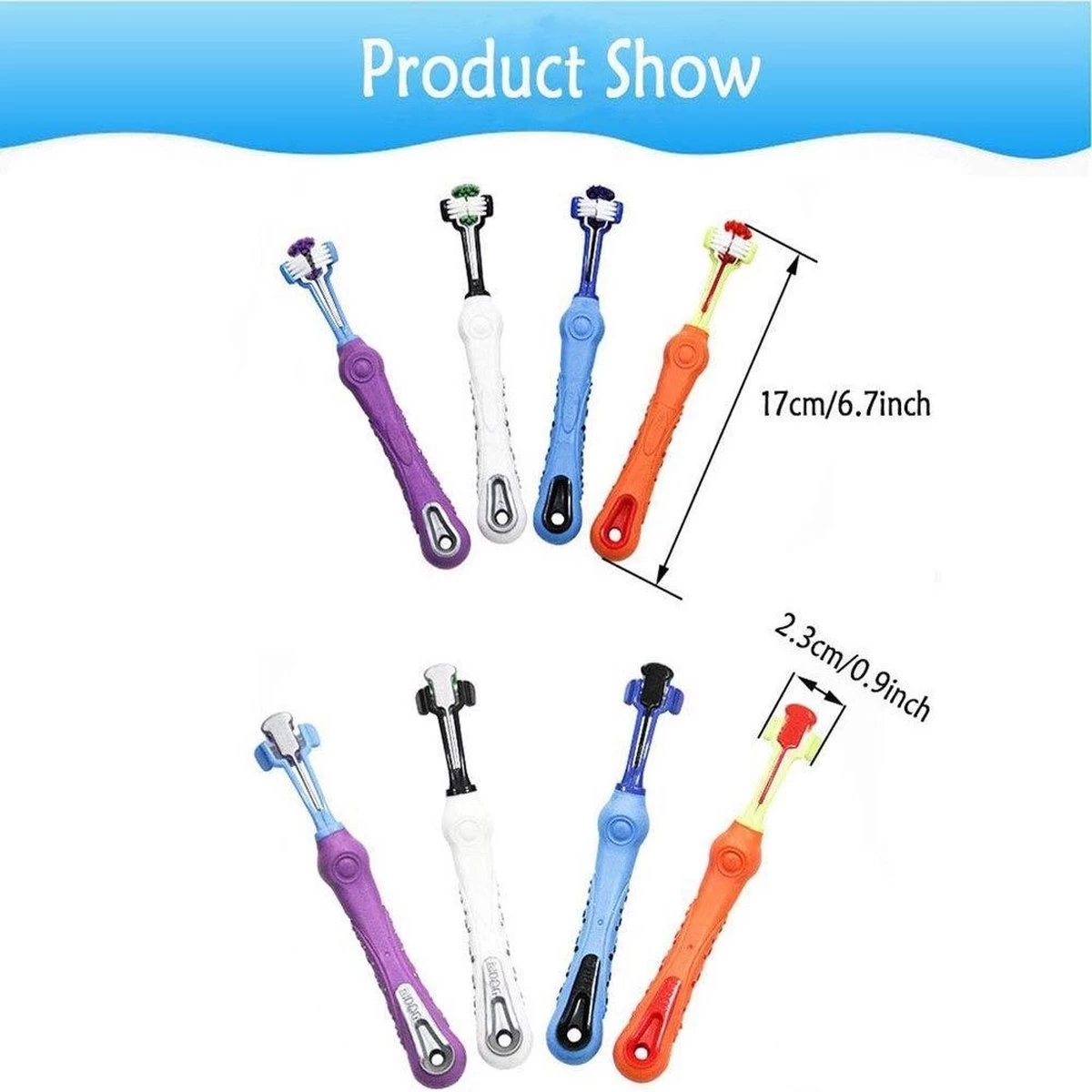 Merkloos Tandenborstel - Voor Huisdieren - Honden - 3 Zijdig - Multi-Hoek - Schoonmaken - Tanden - Slechte Adem - Tandsteen - Tandenborstel - Gezondheid - Blauw 4 Merkloos Tandenborstel - Voor Huisdieren - Honden - 3 Zijdig - Multi-Hoek - Schoonmaken - Tanden - Slechte Adem - Tandsteen - Tandenborstel - Gezondheid - Blauw - Afbeelding 2