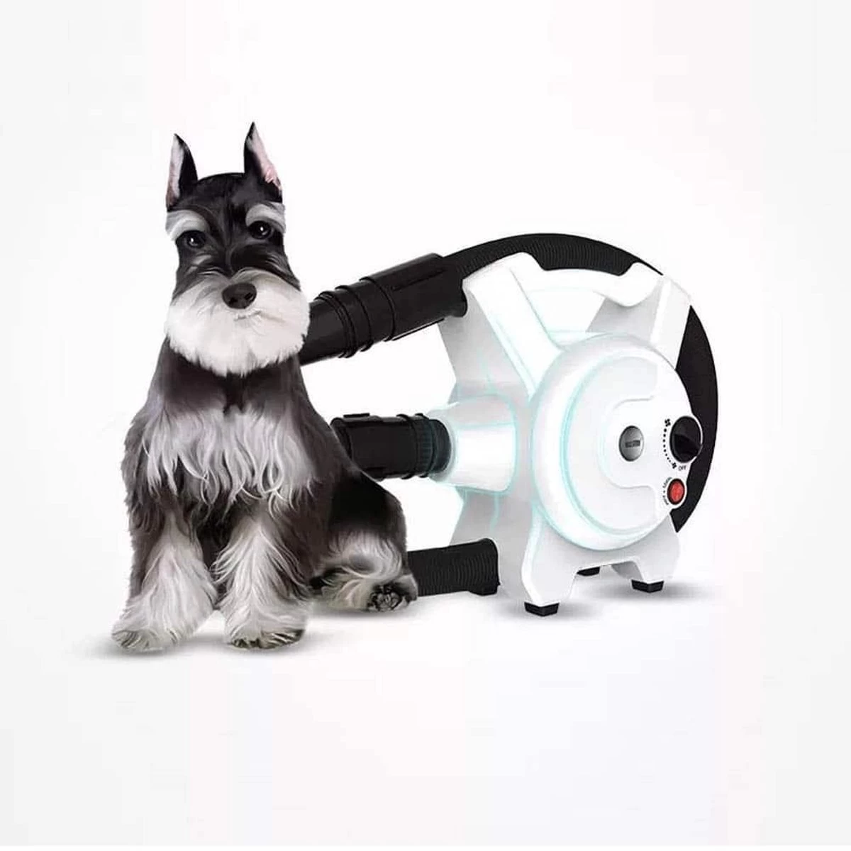 Hondenfohn - Waterblazer Met Draaiknop - 2400W Vermogen Met Warme En Koude Stand - Wit 12 Hondenfohn - Waterblazer Met Draaiknop - 2400W Vermogen Met Warme En Koude Stand - Wit - Afbeelding 10