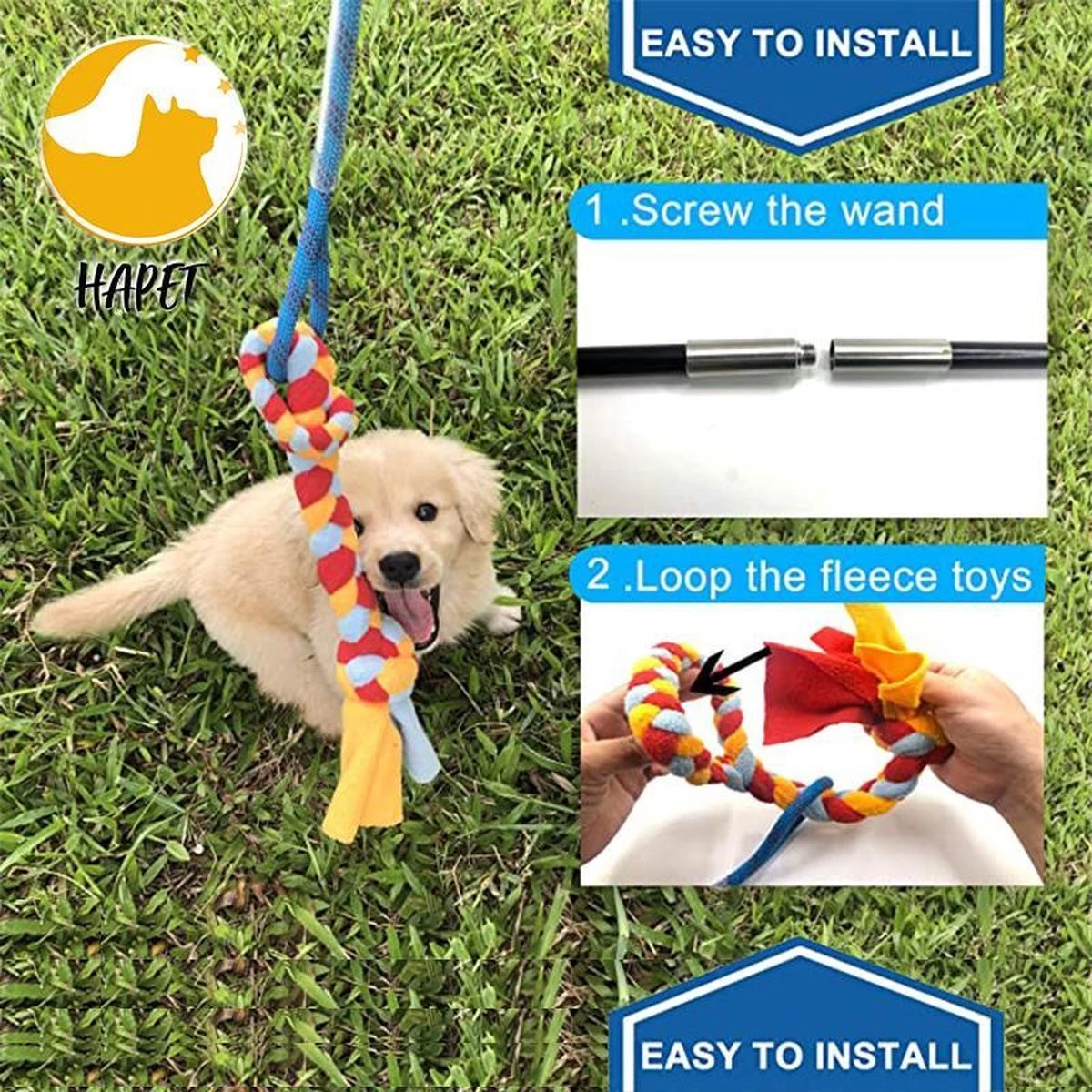 CF Pack - Hond Buitenspeelgoed Actief Behendigheid Touw Dog Flirt Pole Flirtpole Toy Tug Tease Wand Non-Bungee Cord Dog Toy For Fun Obedience Training Extandable Toy Honden Speelgoed Hondenspeelgoed Behendigheidspeelgoed 4 CF Pack - Hond Buitenspeelgoed Actief Behendigheid Touw Dog Flirt Pole Flirtpole Toy Tug Tease Wand Non-Bungee Cord Dog Toy For Fun Obedience Training Extandable Toy Honden Speelgoed Hondenspeelgoed Behendigheidspeelgoed - Afbeelding 2