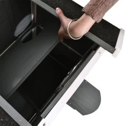 PawHut Kattenhuis Voor Buiten Kattenhut Met 2 Verdiepingen Kattenvilla, Asfaltdak, Massief Hout Grijs D30-236 16 PawHut Kattenhuis Voor Buiten Kattenhut Met 2 Verdiepingen Kattenvilla, Asfaltdak, Massief Hout Grijs D30-236 -Dierenwinkel 1200x1200 457