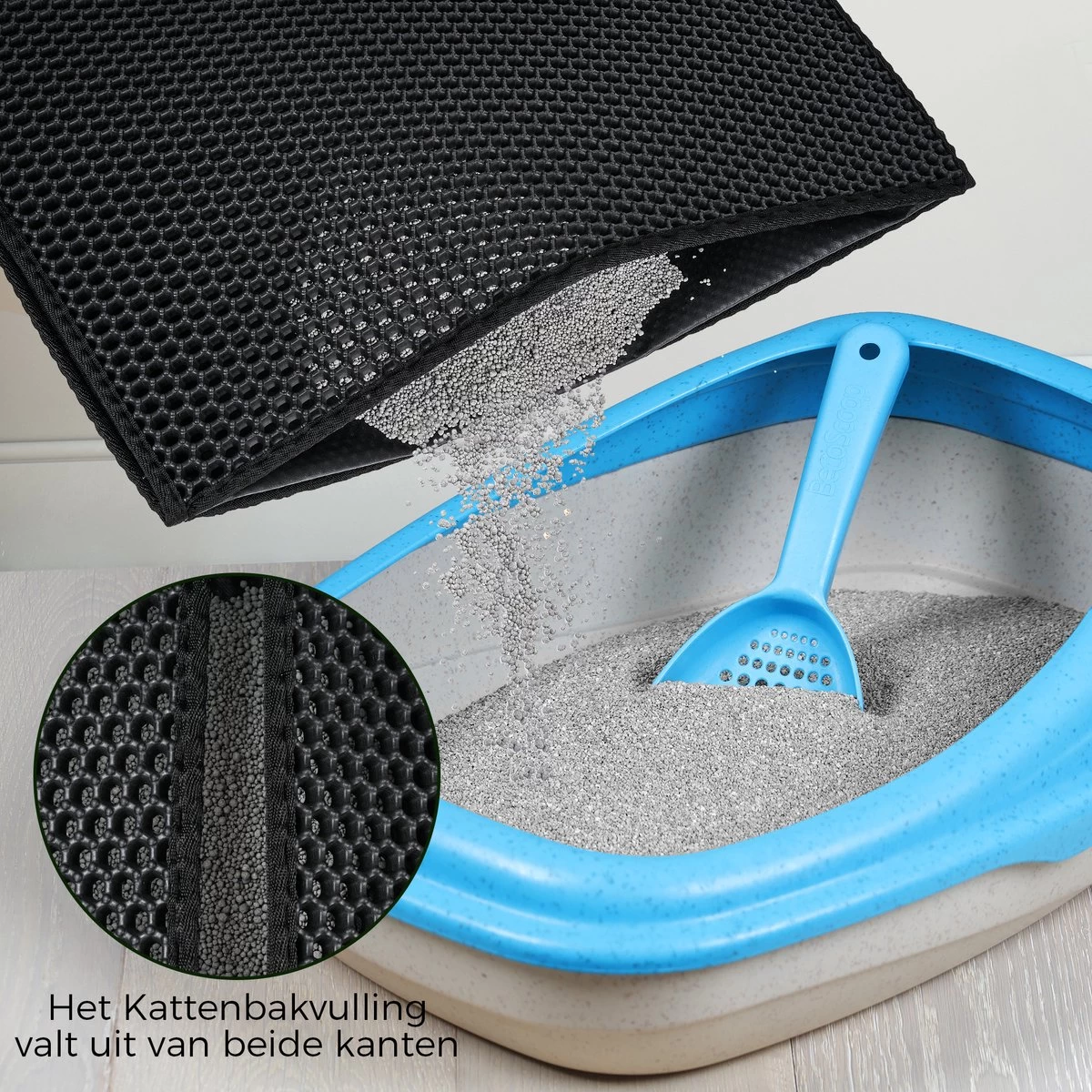 Merkloos Tastelio XXL Kattenbakmat 75x55cm - Groot Kattenbak Mat Met Innovatieve Honingraatstructuur - Dubbele Waterdichte Laag - Katten Bak Mat Met Eenvoudige Reiniging Grit Opvanger 3 Merkloos Tastelio XXL Kattenbakmat 75x55cm - Groot Kattenbak Mat Met Innovatieve Honingraatstructuur - Dubbele Waterdichte Laag - Katten Bak Mat Met Eenvoudige Reiniging Grit Opvanger