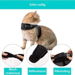 Zootic Kattentuigje Met Leiband Riem Kattenharnas Zwart Maat M Kat & Kitten - Halsomvang 20 Tot 26cm - Borstomvang 30 Tot 34cm -Dierenwinkel 1200x1200 507
