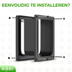 Rirri Kattenluik Met Tunnel - 4 Vergrendelingsstanden - Weersbestendig - Binnen En Buiten - Maat M - Zwart - 19 X 20 Cm -Dierenwinkel 1200x1200 524