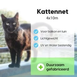 Kattennet Voor Balkon 4 X 10 M - Kattennet - Katten Gaas - Zwart -Dierenwinkel 1200x1200 540