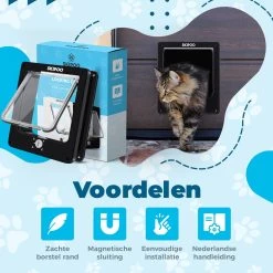 Skipoo Kattenluik Met Tunnel - Weerbestendig - Grote Kat - 4 Vergrendelingsstanden - Zwart -Dierenwinkel 1200x1200 550