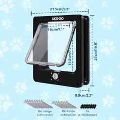 Skipoo Kattenluik Met Tunnel - Weerbestendig - Grote Kat - 4 Vergrendelingsstanden - Zwart -Dierenwinkel 1200x1200 551