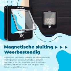 Skipoo Kattenluik Met Tunnel - Weerbestendig - Grote Kat - 4 Vergrendelingsstanden - Zwart -Dierenwinkel 1200x1200 552