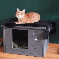 RHRQuality Kattenhuis Voor Binnen En Buiten Kattenhok Villa De Luxe Grijs -Dierenwinkel 1200x1200 622