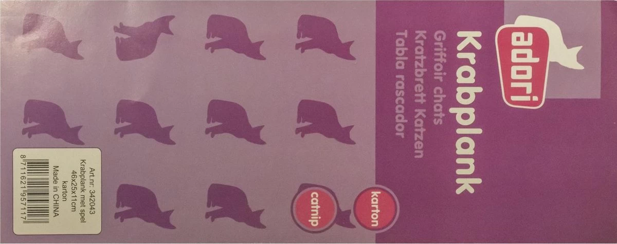 Adori Krabplank Met Spel - Krabpaal - 45x25x11 Cm 10 Adori Krabplank Met Spel - Krabpaal - 45x25x11 Cm - Afbeelding 8