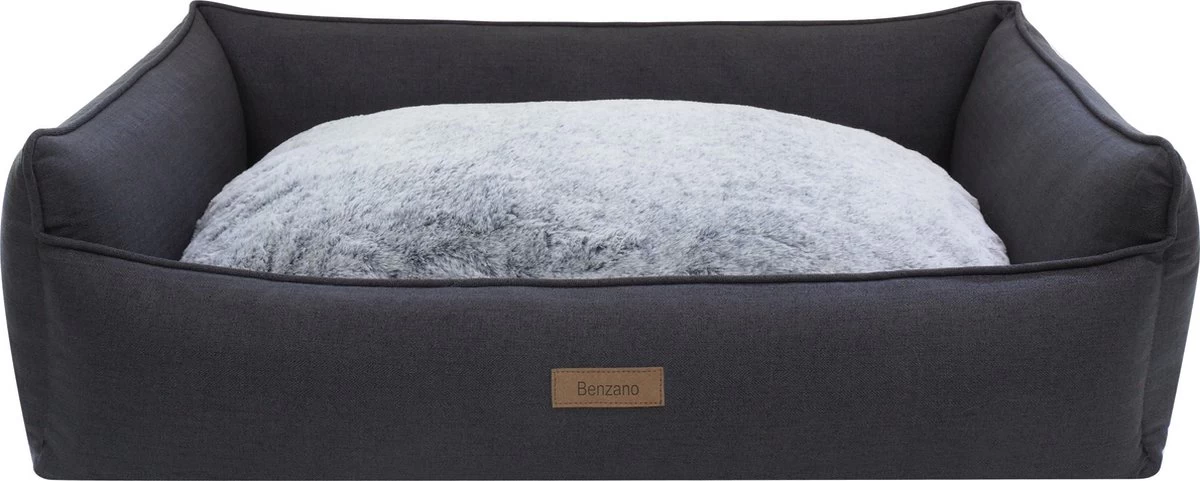 Benzano - Hondenmand - All Season - Wasmachine Wasbaar - Omkeerbaar Kussen - Pluche - Schuimvulling - Antraciet - 100 CM 3 Benzano - Hondenmand - All Season - Wasmachine Wasbaar - Omkeerbaar Kussen - Pluche - Schuimvulling - Antraciet - 100 CM