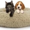 Behave Donut Hondenmand - Hondenkussen - Hondenbed - Kattenmand - Fluffy - Donut - 50cm - Beige -Dierenwinkel 1200x681