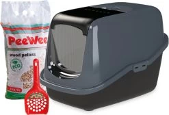 PeeWee Kattenbak EcoHus Startpakket - Antraciet - 56 X 39 X 38,5 Cm