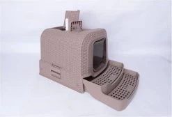 Adori Kattentoiltet Rattan Taupe - Kattenbakken - 69x42x41 Cm -Dierenwinkel 1200x816