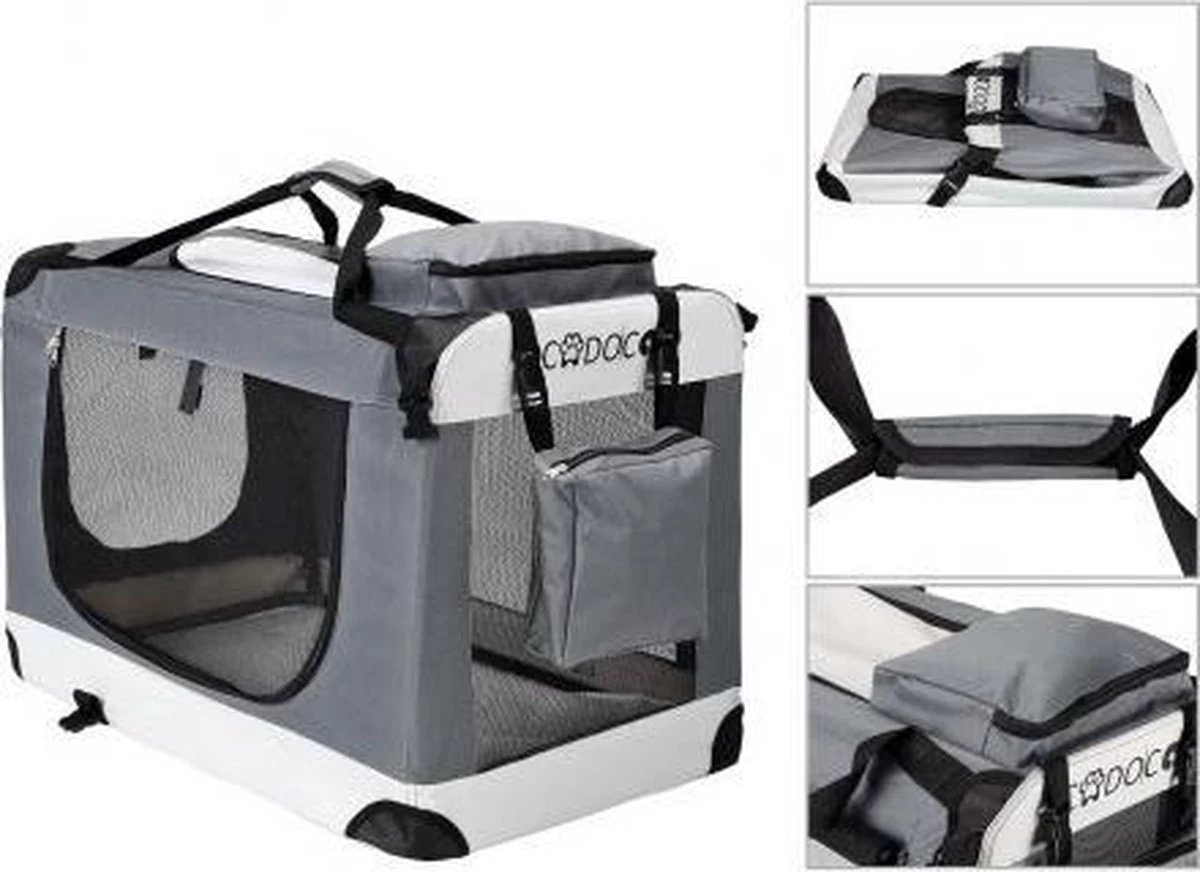 Cadoca Hondentransportbox Opvouwbaar - Maat M 7 Cadoca Hondentransportbox Opvouwbaar - Maat M - Afbeelding 5