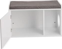 Relaxdays Kattenbak Ombouw - Met Zitkussen - Kattenhuis Wit - Kattenmeubel - Kattenkast -Dierenwinkel 1200x950 1