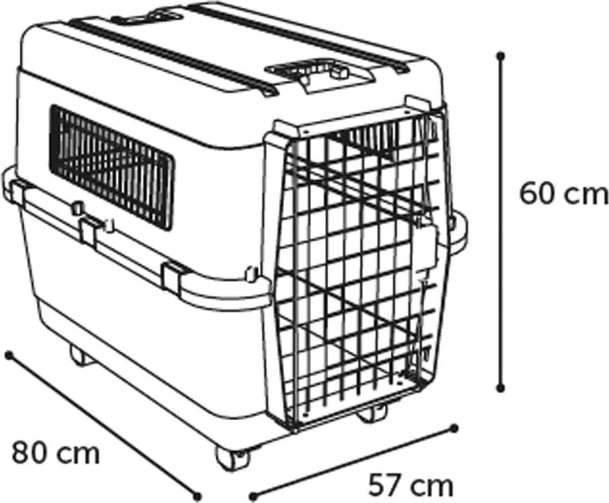 Flamingo - Hondentransportbox Nomad - L - Grijs - 57 X 80 X 60 Cm 6 Flamingo - Hondentransportbox Nomad - L - Grijs - 57 X 80 X 60 Cm - Afbeelding 4
