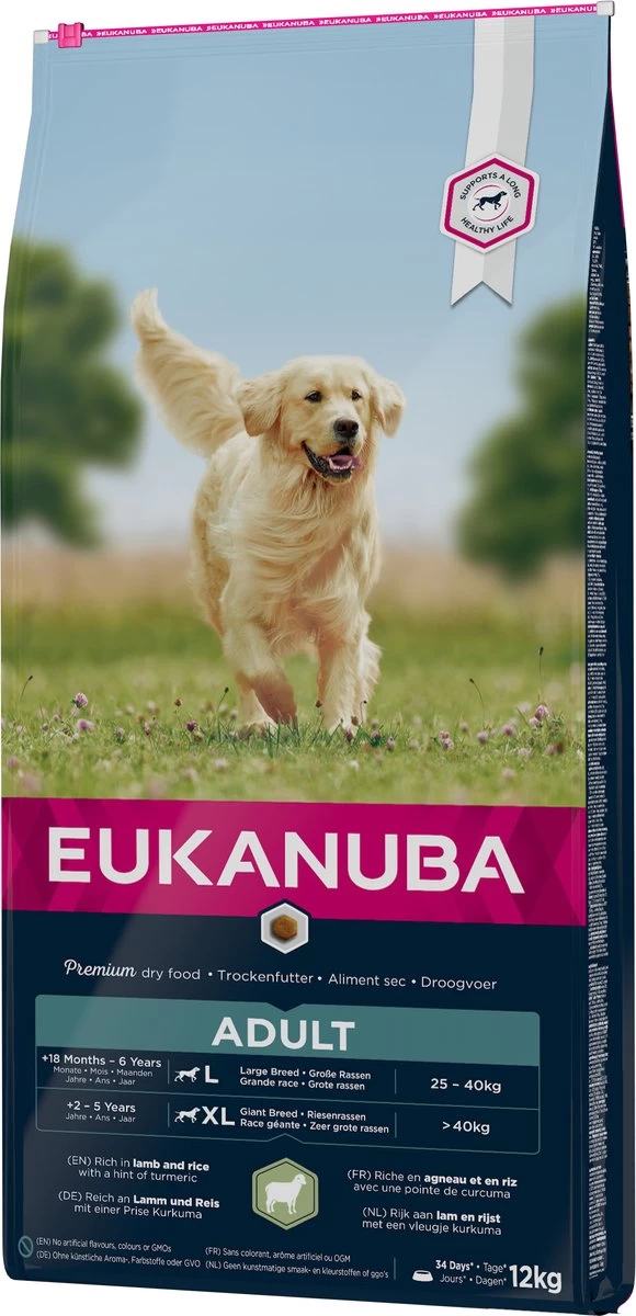 Eukanuba Dog Adult Large Breed Lam/Rice - 12 KG 10 Eukanuba Dog Adult Large Breed Lam/Rice - 12 KG - Afbeelding 8