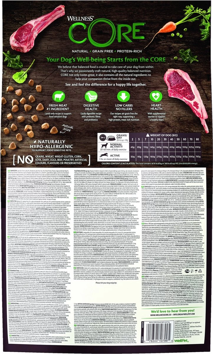 Wellness Core Grain Free Dog Adult Lam - Hondenvoer - 10 Kg 5 Wellness Core Grain Free Dog Adult Lam - Hondenvoer - 10 Kg - Afbeelding 3