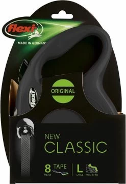Flexi Rollijn New Classic Tape Large 8 M - Hondenriem - Zwart Tot 50kg -Dierenwinkel 825x1200